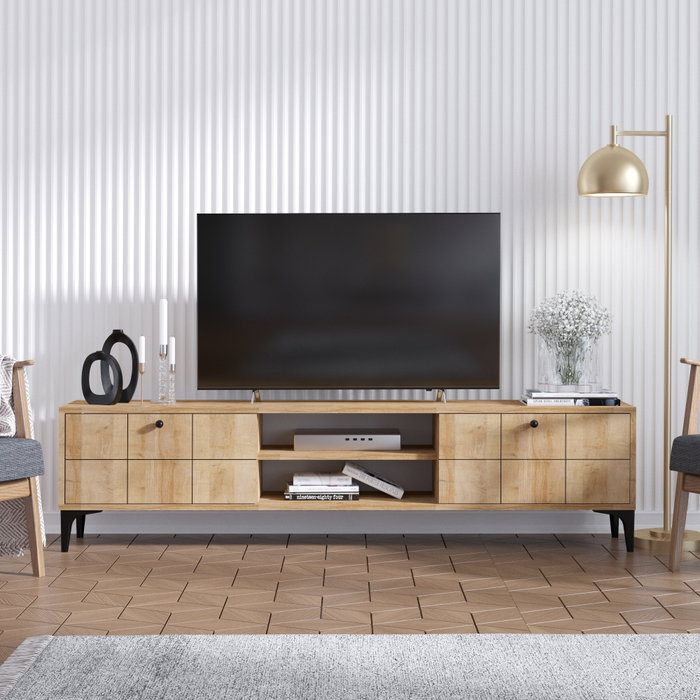 Hanah Home Soporte TV Moderno Elegante Roble 180cm Mueble Salón Melamina